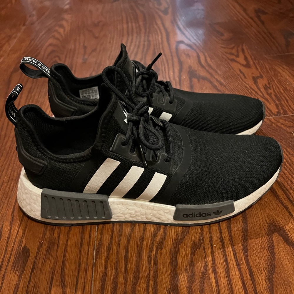 Adidas Men's Black and White NMD Sneakers